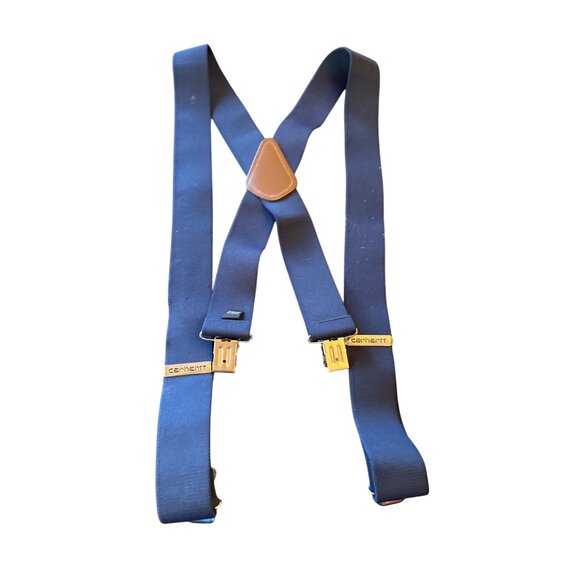 Carhartt Navy Blue Adjustable Suspenders One Size Workwear Casual - Picture 1 of 4
